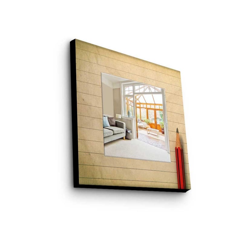 Dekorspejl 50x50 cm, Flerfarvet