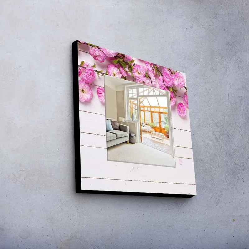 Dekorspejl 50x50 cm - Flerfarvet - Boligtilbehør - Spejle - Vægspejl