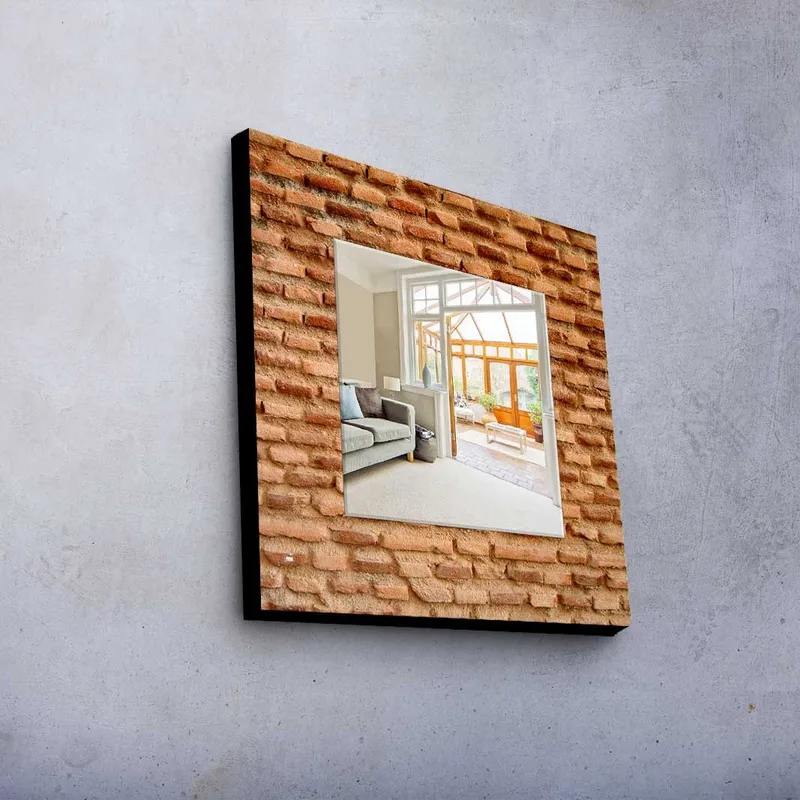 Dekorspejl 50x50 cm - Flerfarvet - Boligtilbehør - Spejle - Vægspejl