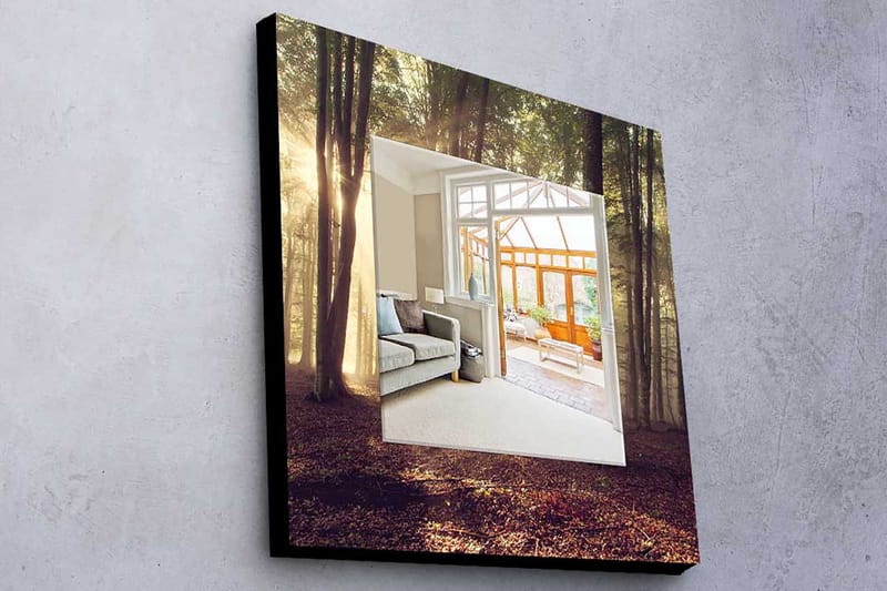 Dekorspejl 50x50 cm - Flerfarvet - Boligtilbehør - Spejle - Vægspejl