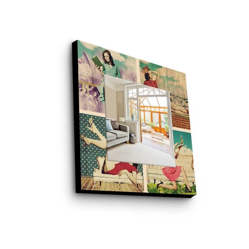 Dekorspejl 50x50 cm, Flerfarvet