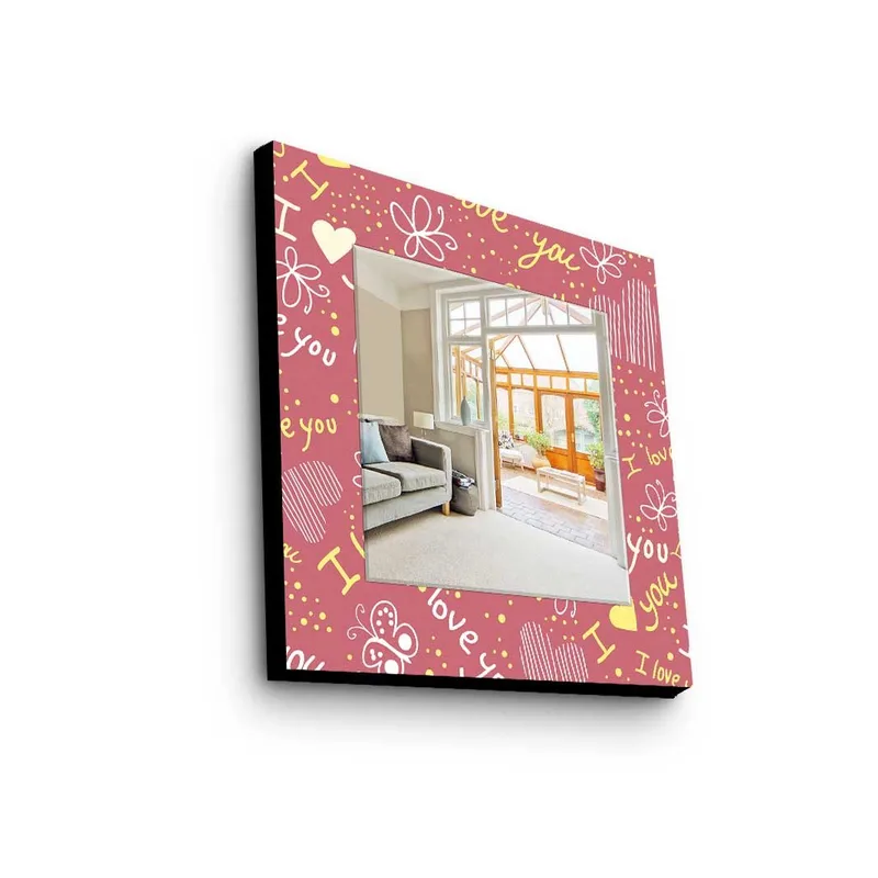 Dekorspejl 50x50 cm, Flerfarvet