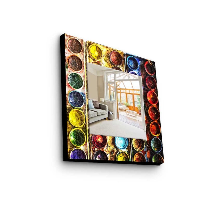 Dekorspejl 50x50 cm, Flerfarvet