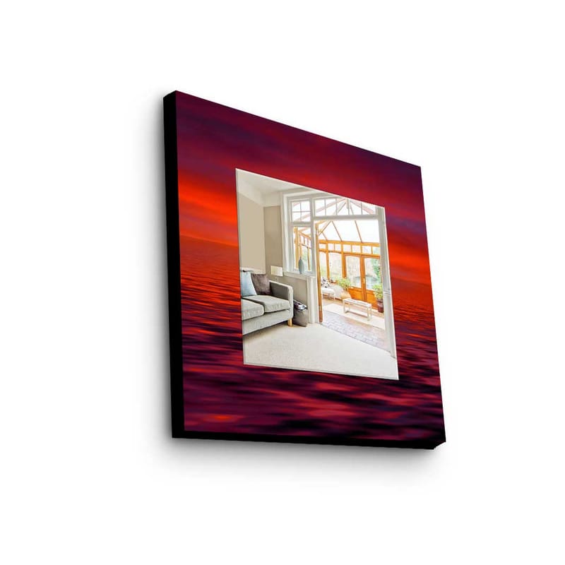 Denisova Dekorativt spejl 50x50 cm jul - Spejlglas / stof / flerfarvet - Boligtilbehør - Spejle - Vægspejl