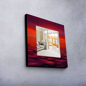 Denisova Dekorativt spejl 50x50 cm jul - Spejlglas / stof / flerfarvet - Boligtilbehør - Spejle - Vægspejl