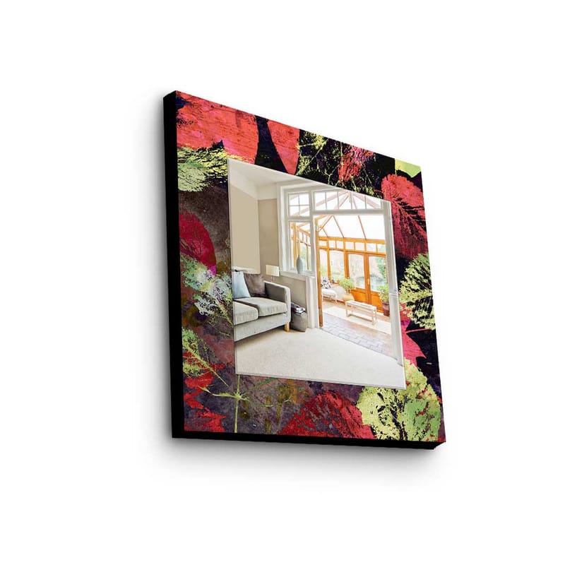 Denisova Dekorativt spejl 50x50 cm jul - Spejlglas / stof / flerfarvet - Boligtilbehør - Spejle - Vægspejl