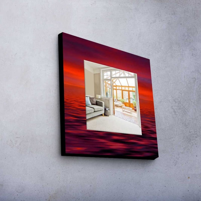 Denisova Dekorativt spejl 50x50 cm jul - Spejlglas / stof / flerfarvet - Boligtilbehør - Spejle - Vægspejl