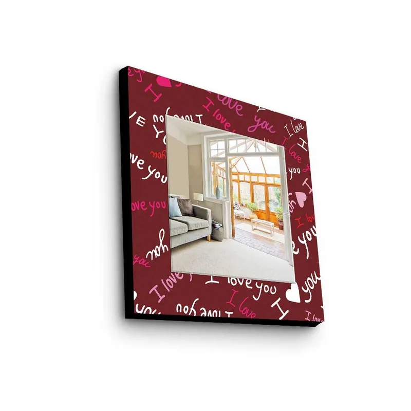 Denisova Dekorativt spejl 50x50 cm jul, Spejlglas / stof / flerfarvet