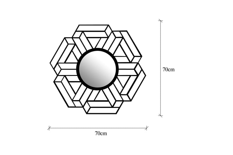 Diagonal Spejl - Sort - Vægspejl - Entréspejl