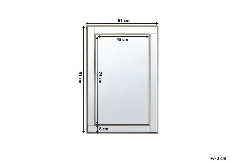 Fenioux spejl 61 cm - Sølv - Vægspejl - Entréspejl