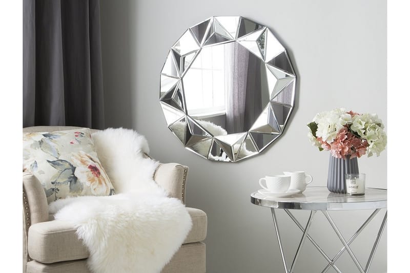 Habay spejl 70 cm - Sølv - Vægspejl - Entr�éspejl