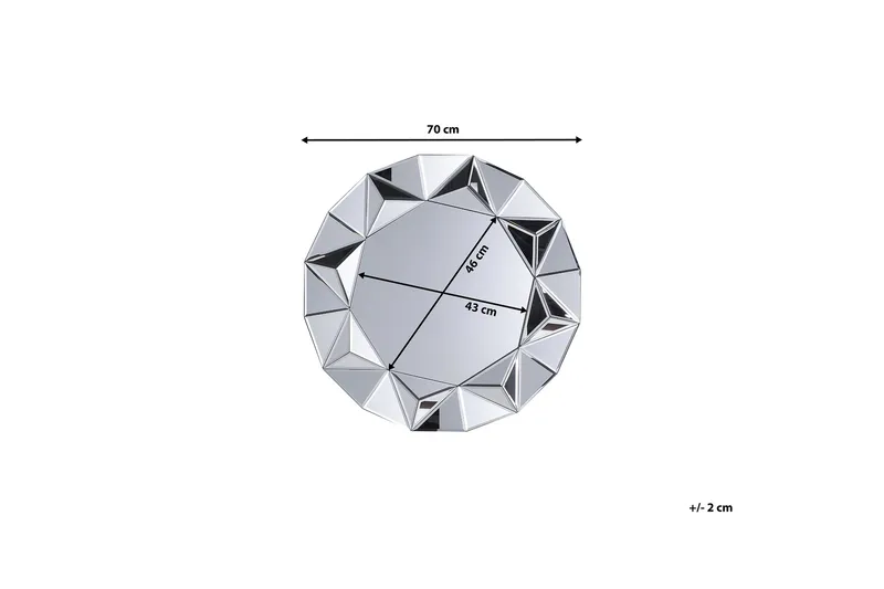 Habay spejl 70 cm - Sølv - Boligtilbehør - Spejle - Vægspejl