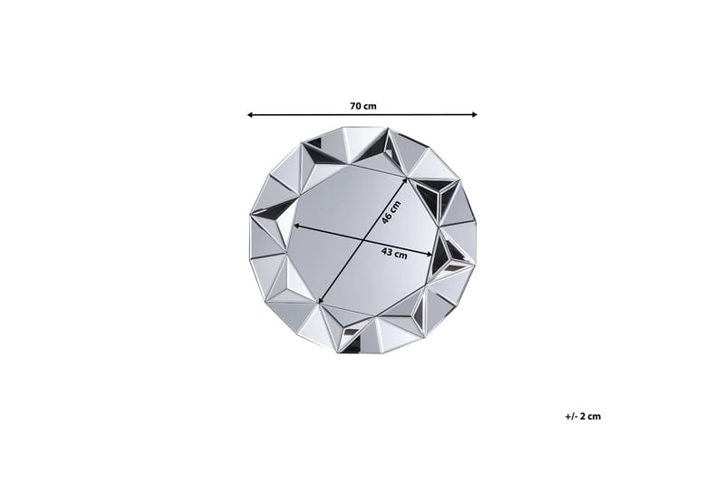 Habay spejl 70 cm - Sølv - Boligtilbehør - Spejle - Vægspejl