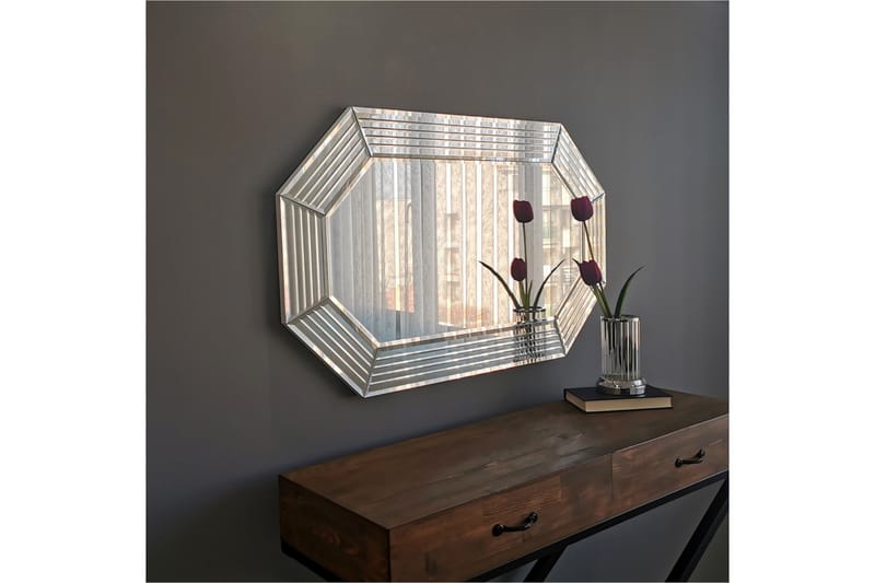 Hacher Dekorationsspejl 60 cm - Sølv - Vægspejl - Entréspejl