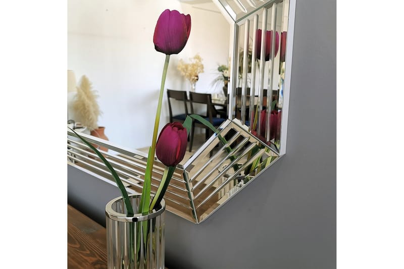 Hacher Dekorationsspejl 60 cm - Sølv - Boligtilbehør - Spejle - Vægspejl