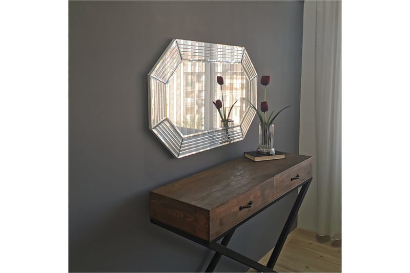 Hacher Dekorationsspejl 60 cm - Sølv - Boligtilbehør - Spejle - Vægspejl