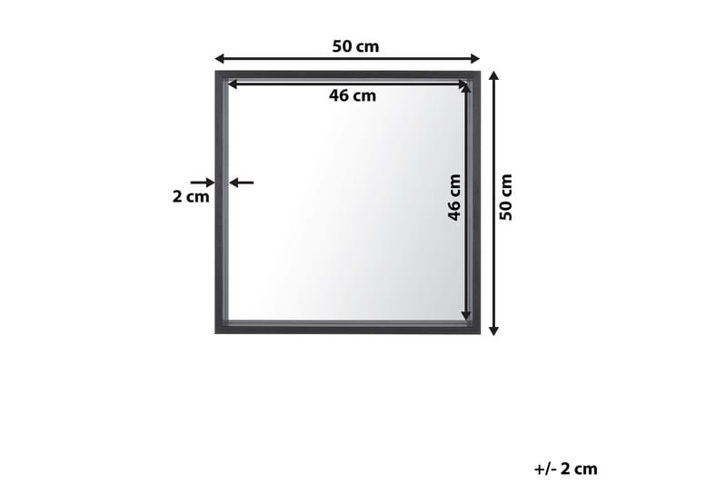Henneberg spejl 50x50 cm - Sort - Vægspejl - Entréspejl