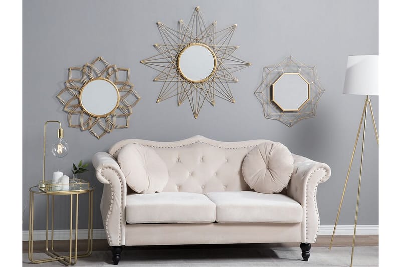 Hillion spejl 50 cm, Guld