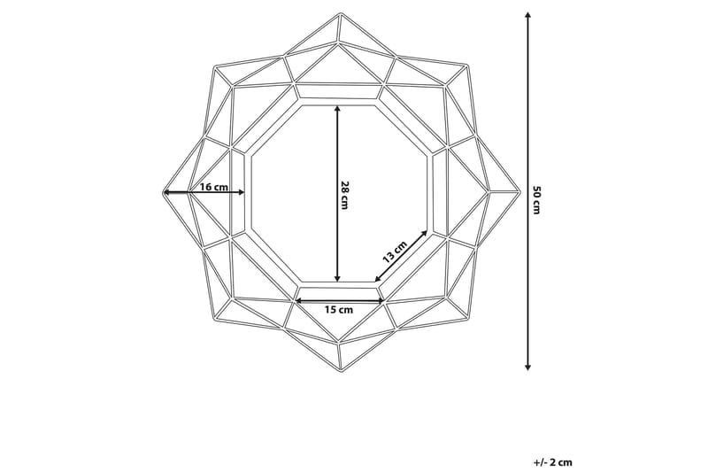 Hillion spejl 50 cm - Guld - Boligtilbehør - Spejle - Vægspejl