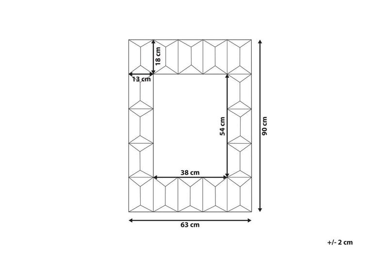 Hizote Spejl 63x90 cm - Flerfarvet - Vægspejl - Entréspejl