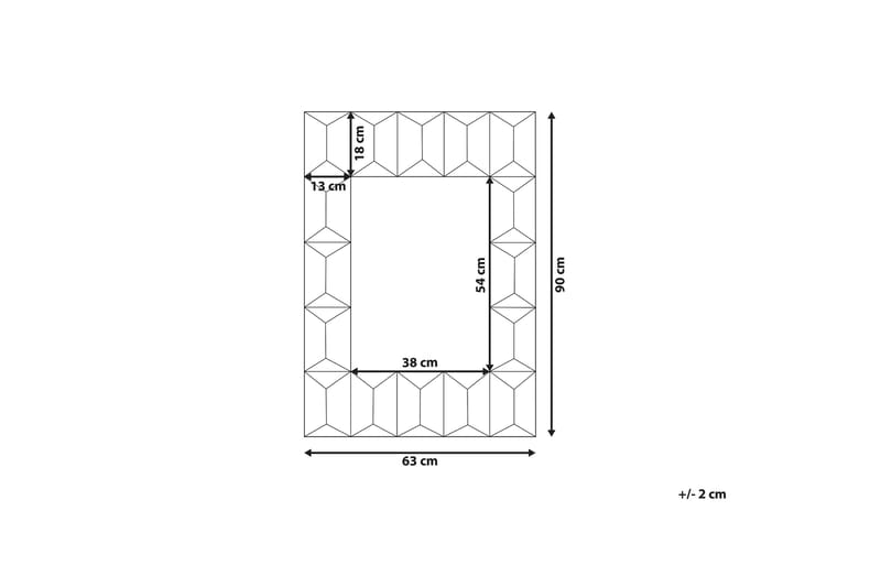 Hizote Spejl 63x90 cm - Flerfarvet - Vægspejl - Entréspejl