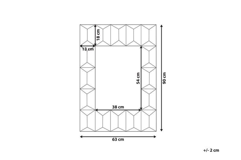 Hizote Spejl 63x90 cm - Flerfarvet - Boligtilbehør - Spejle - Vægspejl