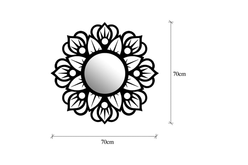 Hurma Spejl - Sort - Vægspejl - Entréspejl