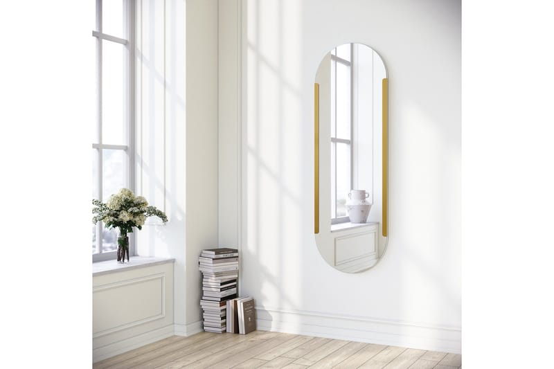 Ingang Spejl 50 cm Rektangulær, Guld