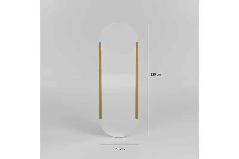 Ingang Spejl 50 cm Rektangulær - Guld - Boligtilbehør - Spejle - Vægspejl