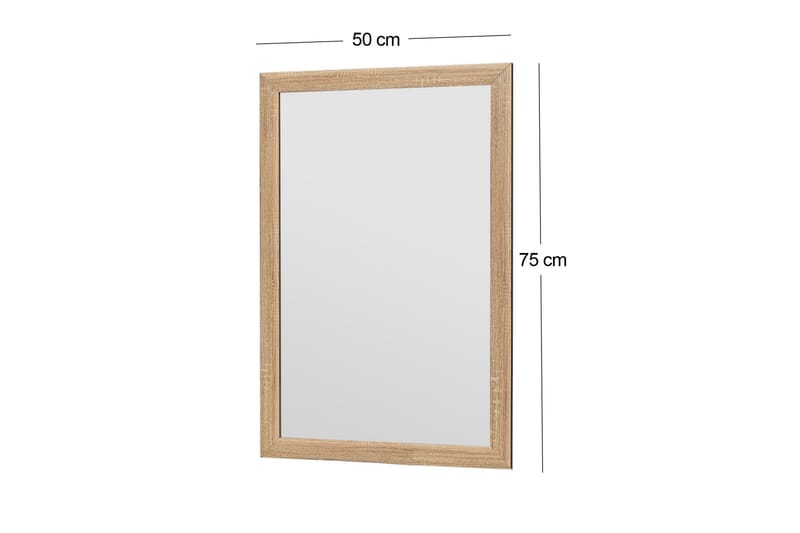 Iuydu Spejl 50 cm Rektangulær - Træ/Natur - Boligtilbehør - Spejle - Vægspejl