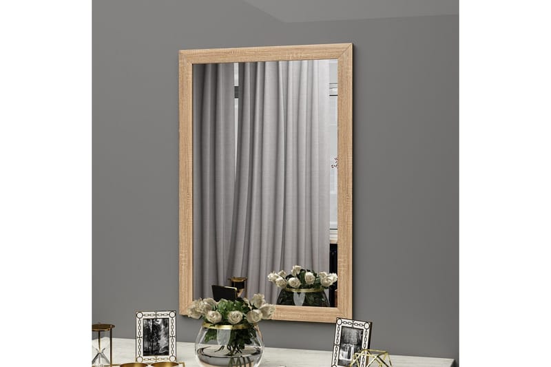 Iuydu Spejl 50 cm Rektangulær, Træ/Natur