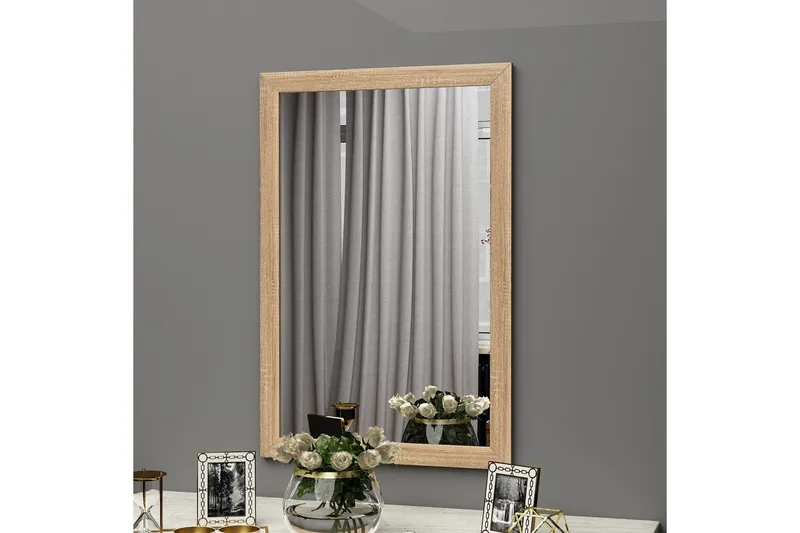 Iuydu Spejl 50 cm Rektangulær, Træ/Natur