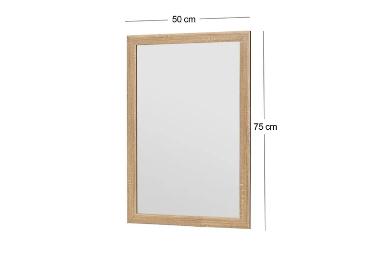 Iuydu Spejl 50 cm Rektangulær - Træ/Natur - Boligtilbehør - Spejle - Vægspejl