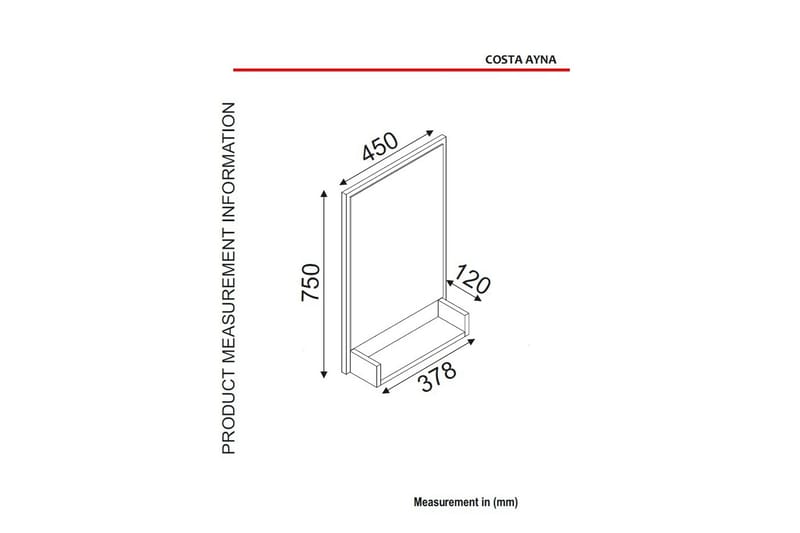 Kallina Spejl 75 cm - Beige - Boligtilbehør - Spejle - Vægspejl