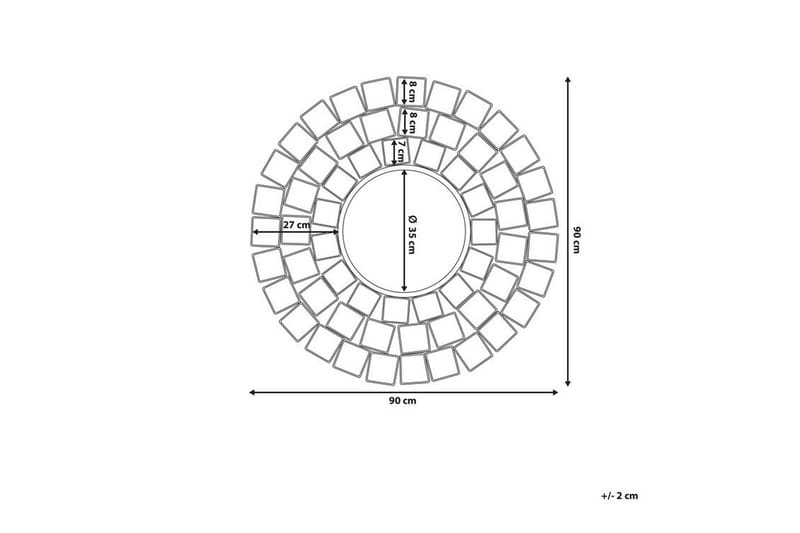 Labrite spejl 90 cm - Guld - Vægspejl - Entréspejl