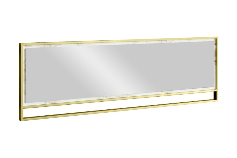 Lachasity Spejl 122 cm - Guld|Hvid - Vægspejl - Entréspejl