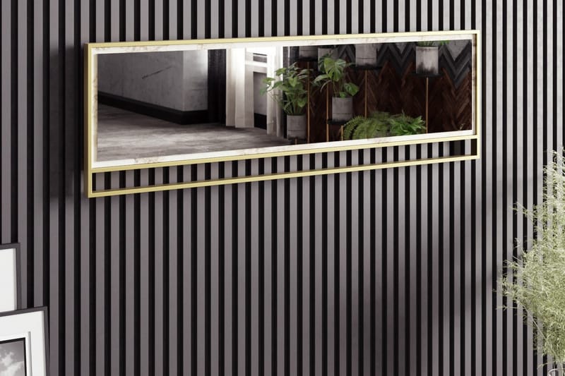 Lachasity Spejl 122 cm, Guld|Hvid