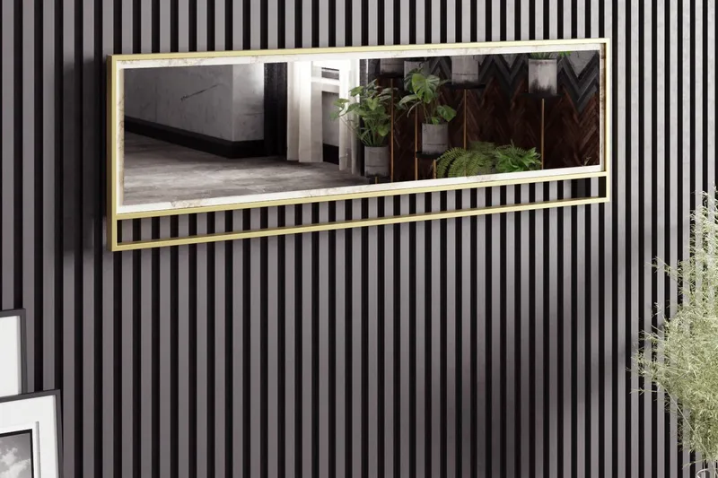 Lachasity Spejl 122 cm, Guld|Hvid