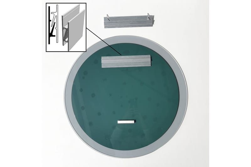 Lepinas Vægspejl Rund 65 cm - Grå/Härdat Glas - Vægspejl - Entréspejl