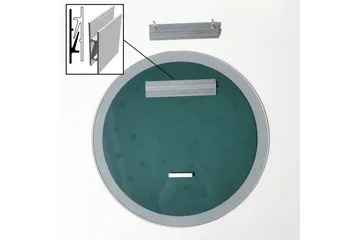 Lepinas Vægspejl Rund 65 cm - Grå/Härdat Glas - Boligtilbehør - Spejle - Vægspejl