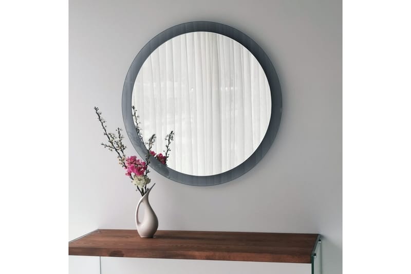 Lepinas Vægspejl Rund 65 cm - Grå/Härdat Glas - Boligtilbehør - Spejle - Vægspejl