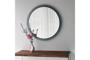 Lepinas Vægspejl Rund 65 cm - Grå/Härdat Glas - Boligtilbehør - Spejle - Vægspejl