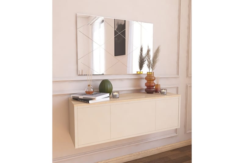 Lossa Spejl 50 cm Rektangulær, Hvid