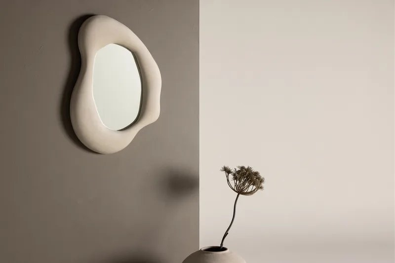 Louisville Væghængt Spejl 49x70 cm - Beige - Boligtilbehør - Spejle - Vægspejl