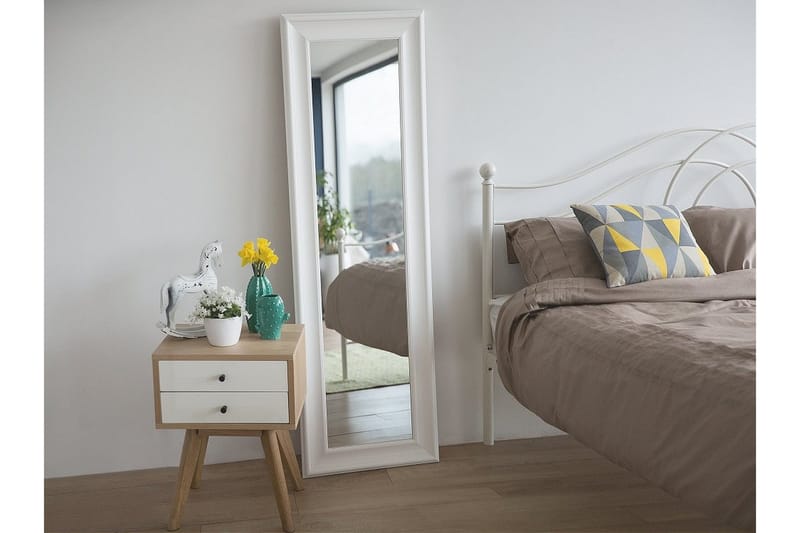 Lunel spejl 51 cm, Hvid