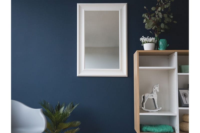 Lunel spejl 61 cm, Hvid