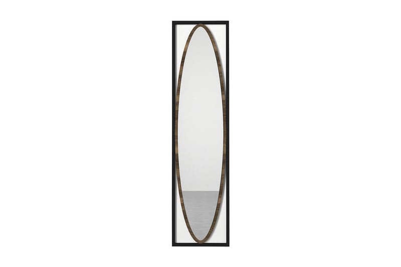 Machek Spejl 39 cm - Sort|Valnød - Vægspejl - Entréspejl - Helkropsspejl