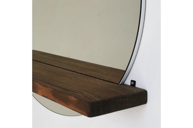 Marmol Dekorationsspejl 70 cm - Valnød - Vægspejl - Entréspejl