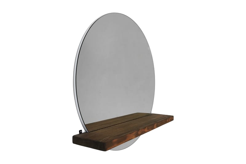 Marmol Dekorationsspejl 70 cm - Valnød - Vægspejl - Entréspejl