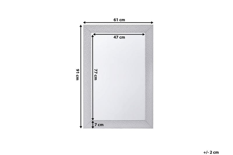 Mervent spejl 61 cm - Sølv - Vægspejl - Entréspejl